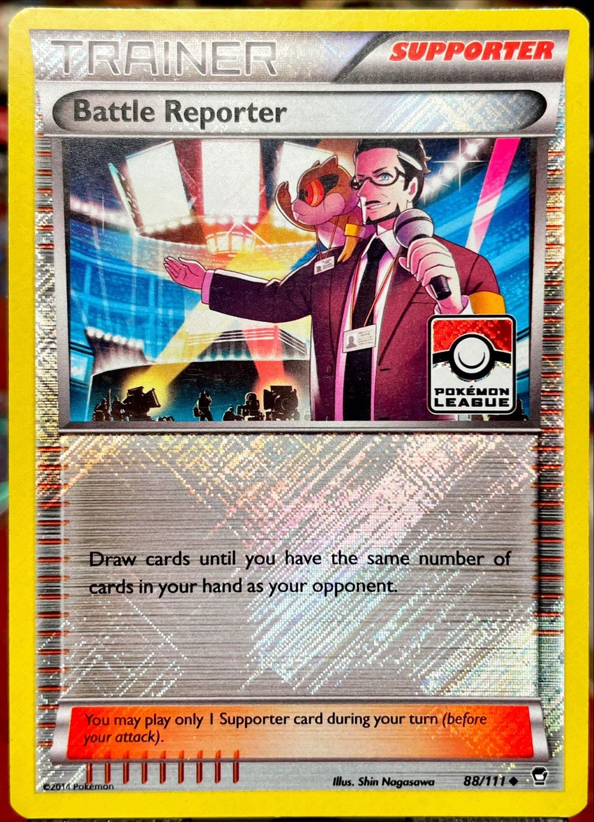 MINT / NM Battle Reporter 88/111 Reverse Holo Pokemon League Promo Pokemon Card