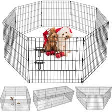 Portable 8-Panel Pet Playpen 24  for Indoor  Outdoor Safe Animal Enclosure