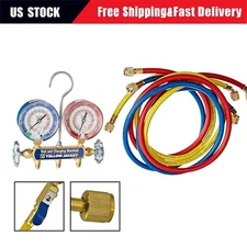 For #49968 Yellow Jacket 4-Valve HVAC Manifold Gauge Gauges R-22 R-404A R-410A