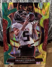 Drake London 2025 Panini Select Green & Yellow Prizm Shock Atlanta Falcons #47