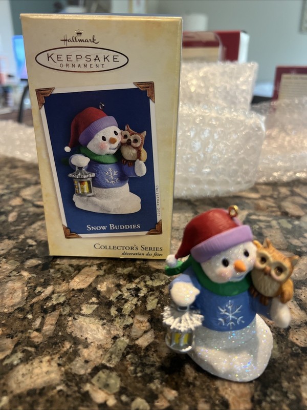 Hallmark Ornament Lot Snow Buddies Santa Sack Gingerbread Cottage 2000s