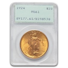 1924 $20 St Gaudens Gold Double Eagle MS-61 PCGS (Rattler)