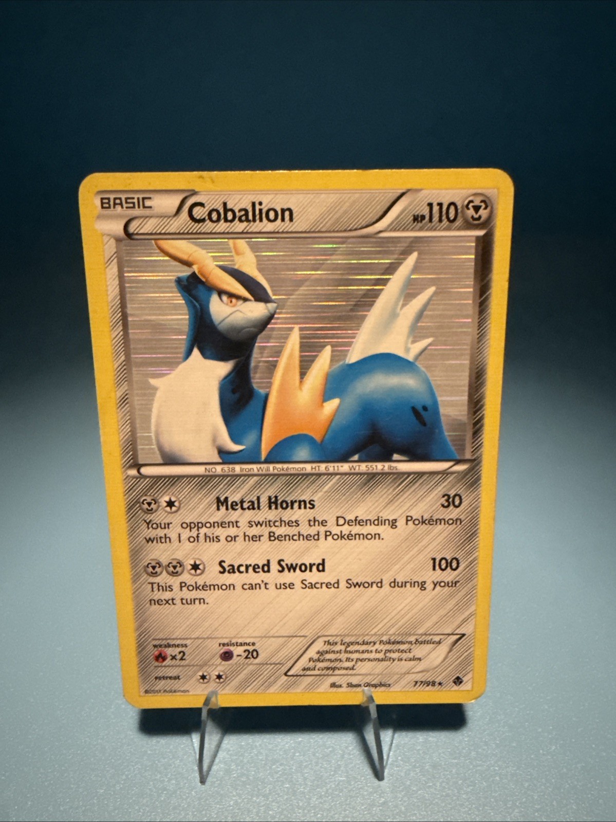 Cobalion - Emerging Powers 77/98 Rare Holo Pokemon TCG