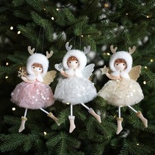 Reindeer Ornaments Sparkling Glitter Antlers For Christmas Celebrations