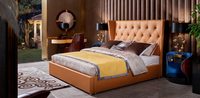 Bett Schlafzimmer MöBel 6Tlg. Leder Komplett Set Design Luxus Betten Nachttisch
