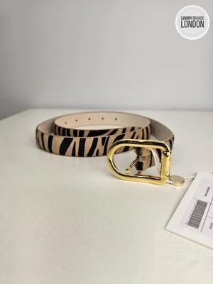 Cinturón grande para mujer Déhanche Mija estampado de cebra pelo de caballo nuevo auténtico precio de venta sugerido por el fabricante 290 GBP - Imagen 1 de 4