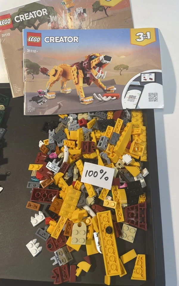 LEGO Creator 3 en 1 León Salvaje (31112) Cocodrilo (31121) 100% Completo Sin Caja Foto 3 de 4