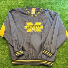 Vintage 90s University of Michigan Pullover Windbreaker Jacket Sz Large