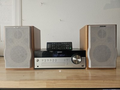 Sony CMT-SBT100 CD Bluetooth Micro Music System w/ Sony Speakers/Remote Tested 