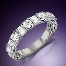 2,50 TCW Rundschliff Damen stilvoller Band Diamant Ring Lab Created 14k...