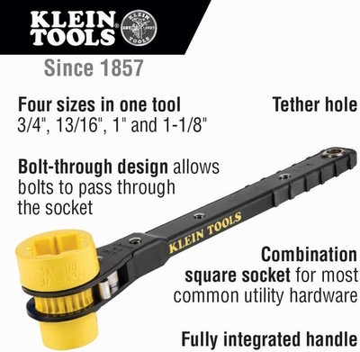 Klein Tools KT151T Spezialeinsätze Lineman Schraubenschlüssel - VERPACKT NEU PORTOFREI UK