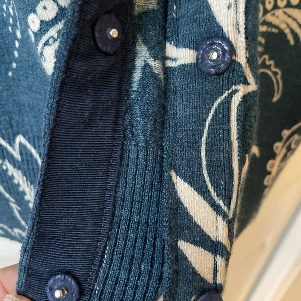 Cárdigan suéter tejido CHARLOTTE TARANTOLA verde azulado botones a presión M para mujer Foto 3 de 4