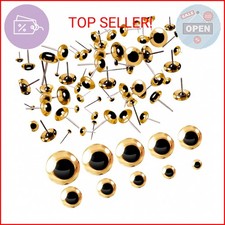 TOAOB 100pcs Yellow Glass Eyes Kits 3mm to 12mm Assorted Sizes for Crafts Needle