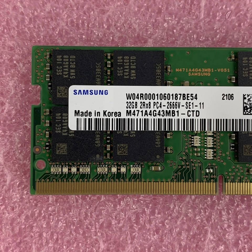 Samsung M471A4G43MB1-CTD 32 GB 2666MHz DDR4 SODIMM 2Rx8 Laptop Memory - Image 3 of 4
