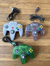 Nintendo 64 OEM Controller Lot (3) – Tested Working Authentic Orig /Loose Sticks