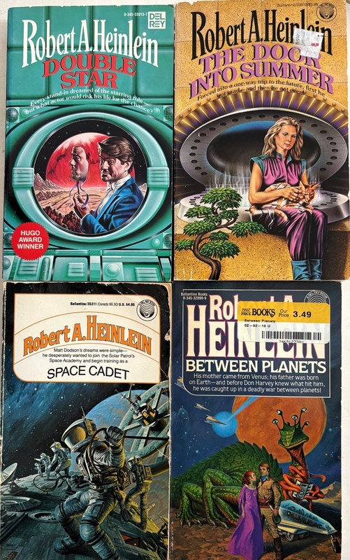 Lot of Four Robert Heinlein Science Fiction Books, mmpb