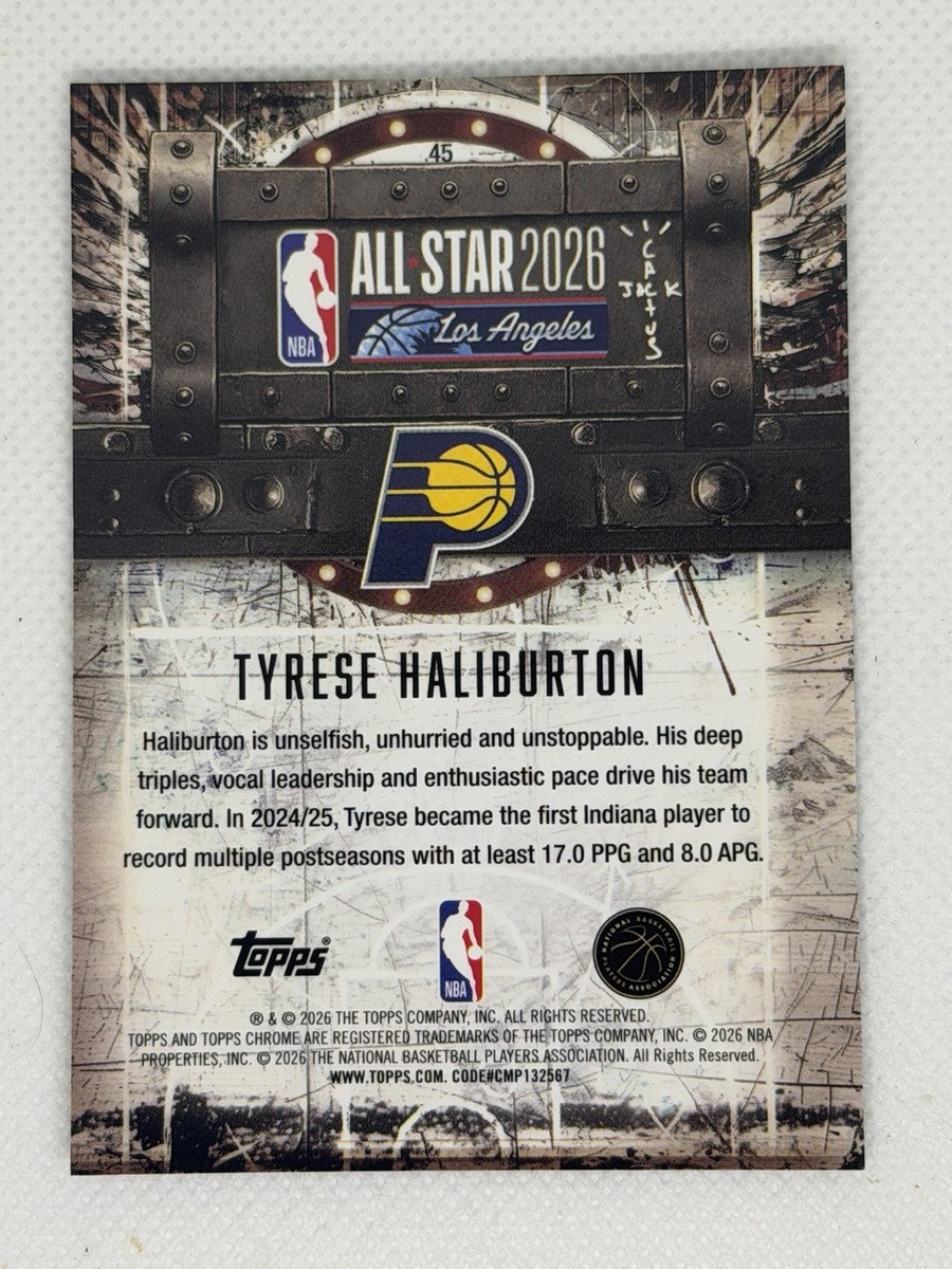 2026 Topps Chrome Cactus Jack Basketball Tyrese Haliburton lazer