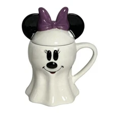 Zrike Brands Minnie Mouse Disney Ghost Coffee Mug with Lid Halloween New