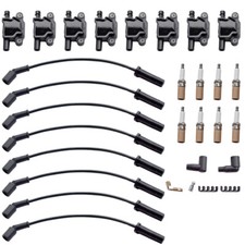 8 Set UF413 Ignition Coils 41-962 Spark Plug Spark Plug Wires For Chevrolet GMC