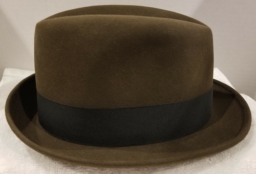 Dobbs Fifth Avenue Mens Brown Felt with Black Band Size 7 - Vintage - Picture 4 of 8