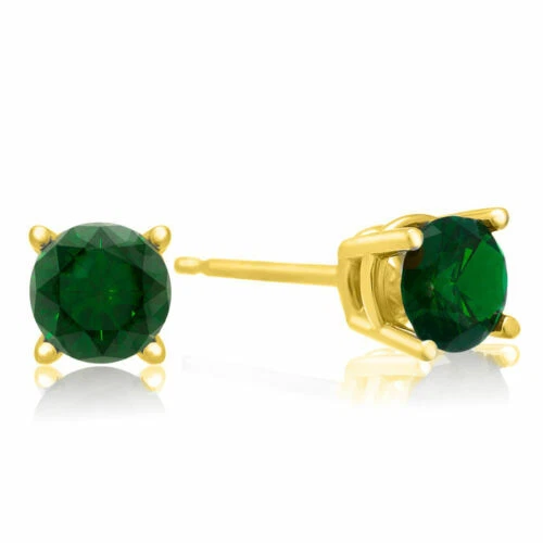 14K Yellow Gold 0.61CT Green Diamond Solitaire MEN WOMAN Single