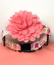 Peachy Pink Girl Dog Collar - Girl Dog Collar with Flower - Dog Collar