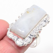 Moonstone Gemstone Handmade 925 Sterling Silver Jewelry Ring Size 8 US