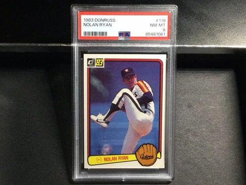 1983 Donruss #118 Nolan Ryan Baseball Card PSA 8 Near Mint-Mint