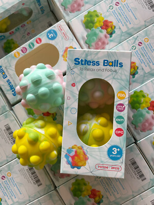 Stay Playful! Stress Relief Balls,Soft Sensory Fidget Toy for Adults & Kids,2pk 