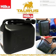 10L HILKA Black Plastic Fuel Can Flexible Nozzle Carry Handle Lock Spout Nut DIY