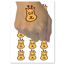 Cute Giraffe Face Temporary Tattoo Water Resistant Fake Body Art Set
