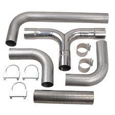 T409 Ss 45t Pipe Kit Dual Smoker Exhaust Stack System Universal Blacksilver T409 Ss 45t Pipe Kit Dual Smoker Exhaust Stack System Universal Blacksilver