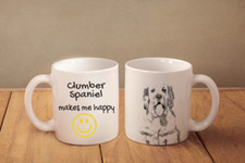 Clumber Spaniel - ceramic cup, mug "Makes me happy",UK
