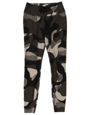 NIKE Womens Dri Fit Leggings UK 10 Small Grey Camouflage Polyester AP15