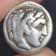 Alexander the Great Drachm Lifetime Issue Ancient Greek Silver Coin 334BC Zeus