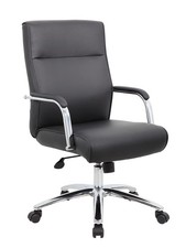 Boss Office Products BOSXK Modern Executive Conference Chair, Black, B696C-BK