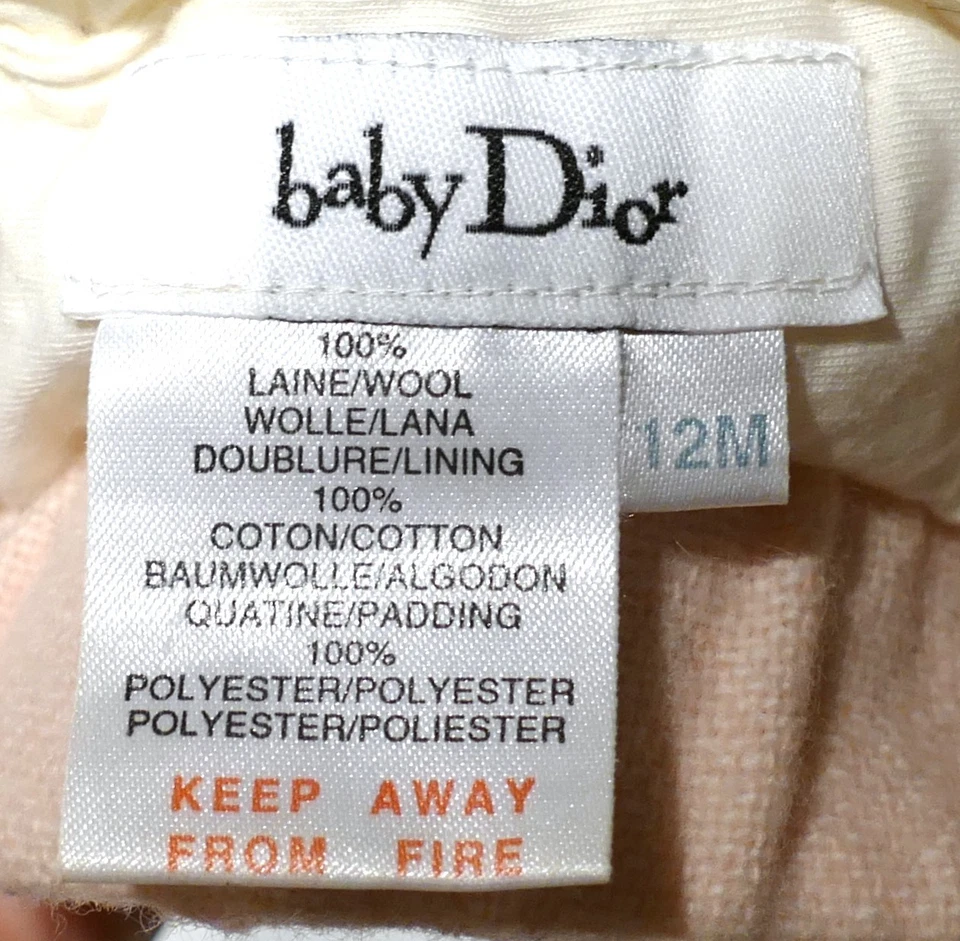 Chapeau en laine rose tendre de la maison Christian Dior - Taille 12 mois - Photo 3/4