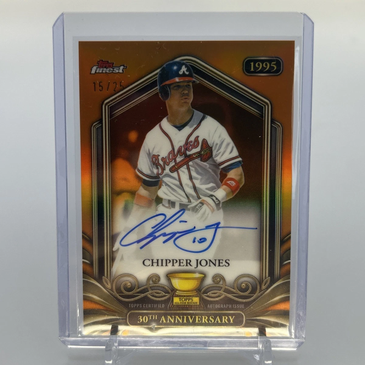 Topps Chipper Jones Baseball Atlanta Braves Autographed Sports