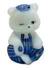 Fenton Art Glass Train Conductor Bear Hard to Find Satin Frosted Finish