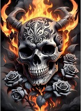 Flame Skull Sticker Decal Logo laptop vinyl decal