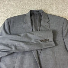 Lauren Ralph Lauren Men's Gray 100% Wool Two Button Blazer Jacket 46L Career