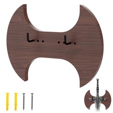 Solid Wood Sword Wall Mount, Vertical Rack with Adjustable Hooks