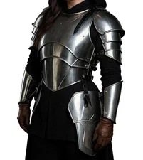 Lady Armor - Medieval Knight Steel Lady Half Body Armor Cuirass,