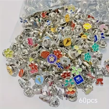 Wholesale Job Lot 60 x Enamel Pin Badges Bundle - Random Color Patterned Buttons
