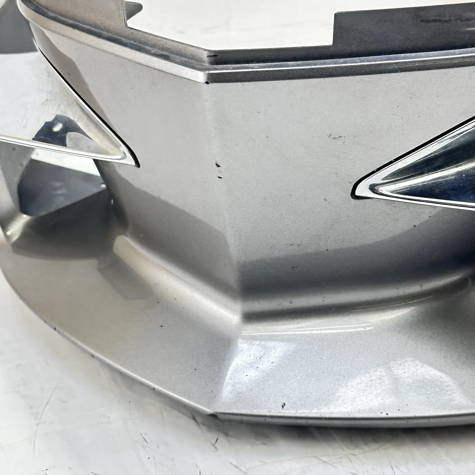 2012 CAN-AM SPYDER RT-S SE5 FRONT BUMPER LOWER FAIRING COWL PANEL TRIM SILVER