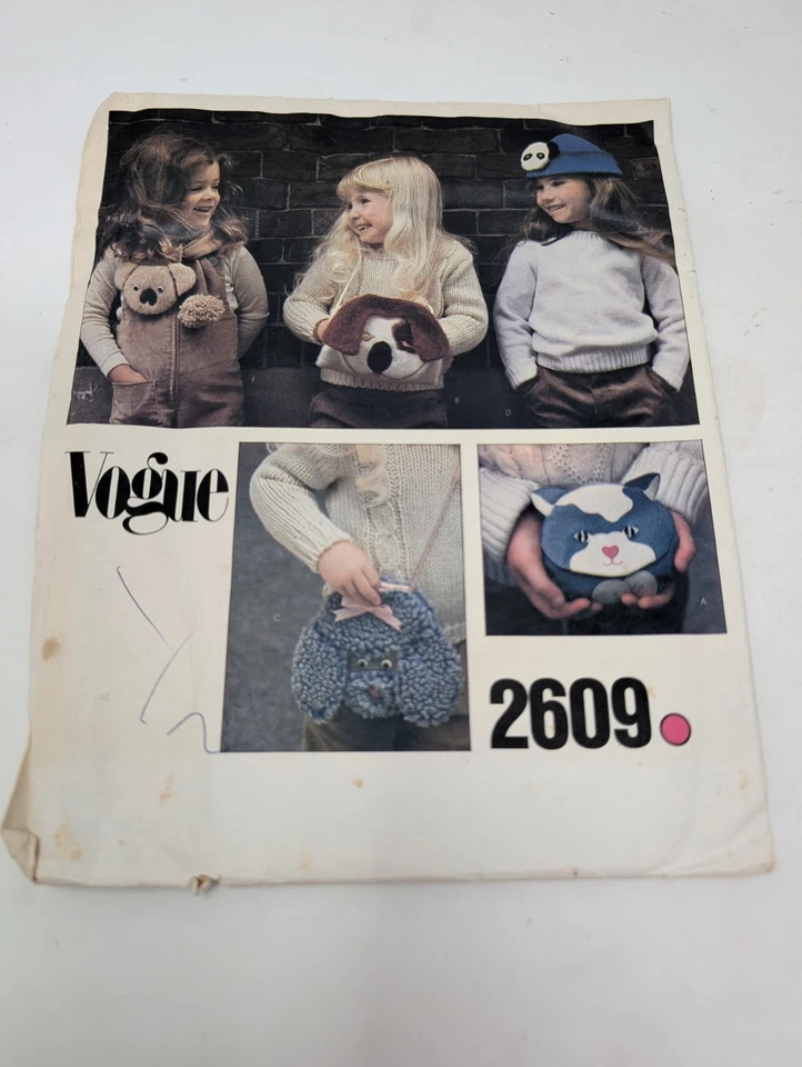 3 Vintage Vogue Sewing Pattern Duffle Bag School Bus Kids Poodle Purse 70s - Image 4 of 4