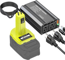 300W Power Inverter Compatible with Ryobi 18V Battery, DC 18V to AC 110V Portabl