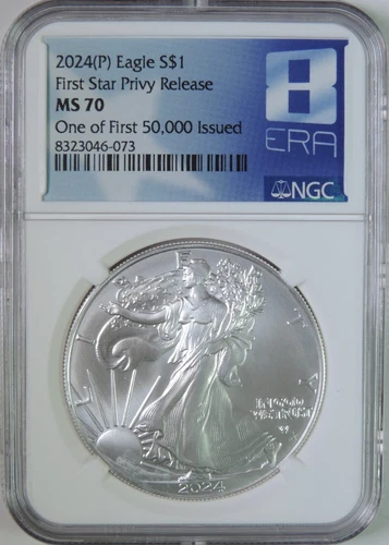 2024 (P) American Silver Eagle First Star Privy Release 8 Era Nice Gang NGC MS70