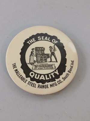 1910s Malleable Steel Range Mfg. Co. Pocket Mirror Advertising Stove Antique 