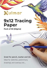  Tracing Paper 9x12 63 GSM - Pack of 50 Sheets Tracing Paper for Sewing Patterns